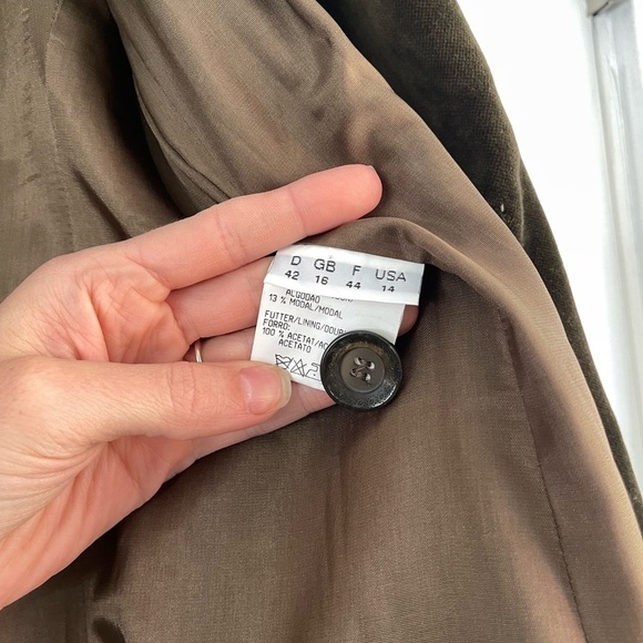 Coolest OuiSet Vintage Olive Green Velvet Blazer - 14 - Picture 6 of 8